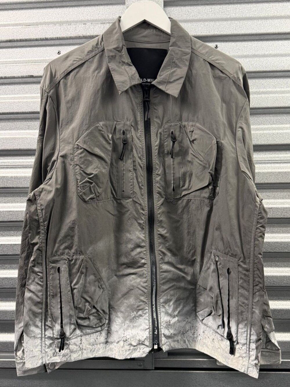 A-COLD-WALL Grey Polyester Custom White Painted Windbreaker Jacket